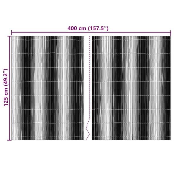 vidaXL Bambuaita Luonnollinen 400 x 125 cm Bambu