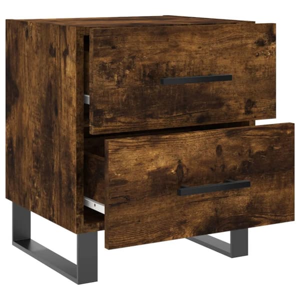 vidaXL Nattbord røkt eik 40x35x47,5 cm konstruert tre