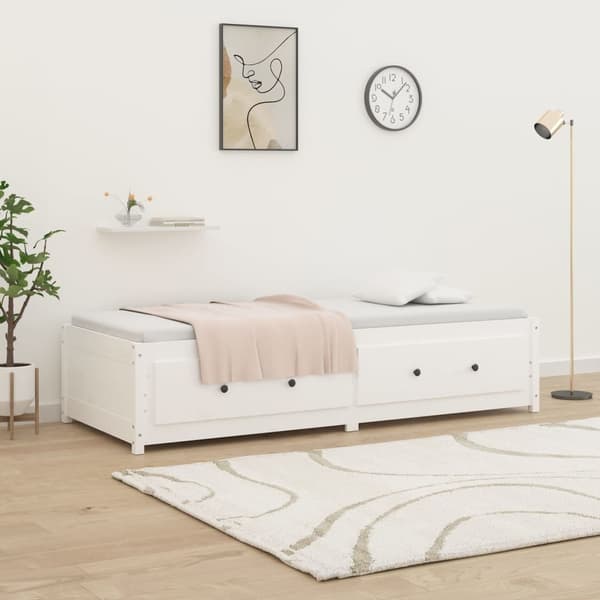 vidaXL Dagseng hvit 80x200 cm heltre furu