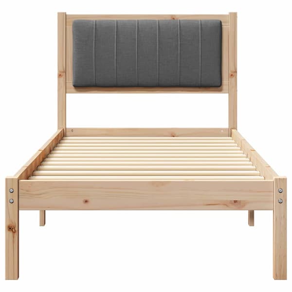 vidaXL Sängram med Vadderad Sänggavel Mörkgrå 75 x 190 cm