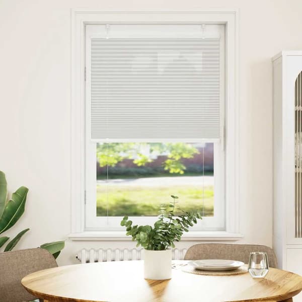 vidaXL plisségardin lys grå 80x150 cm Stoff Bredde 79,4 cm Polyester