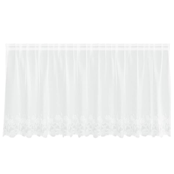 vidaXL Spetsgardin med gardiner Blommor Vit 120 x 300 cm Polyester
