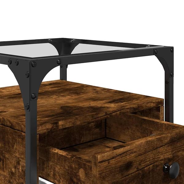 vidaXL Nattbord røkt eik 40x40x55 cm konstruert tre