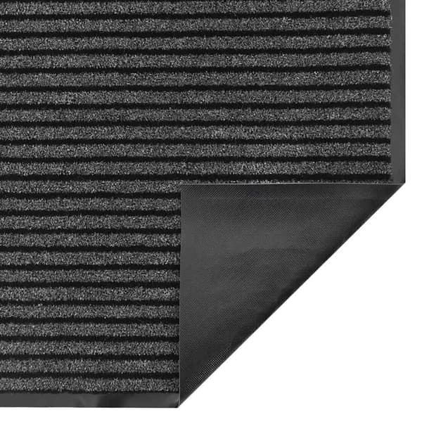 vidaXL Dørmatte Stripe Svart og Grå 90x150 cm