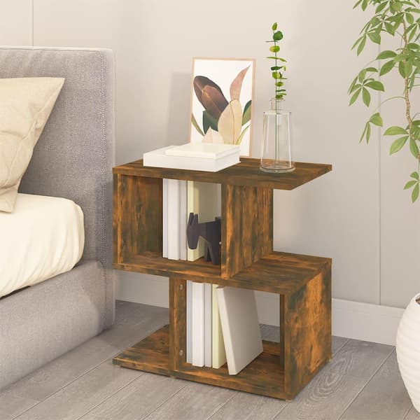 vidaXL Nattbord røkt eik 50x30x51,5 cm konstruert tre