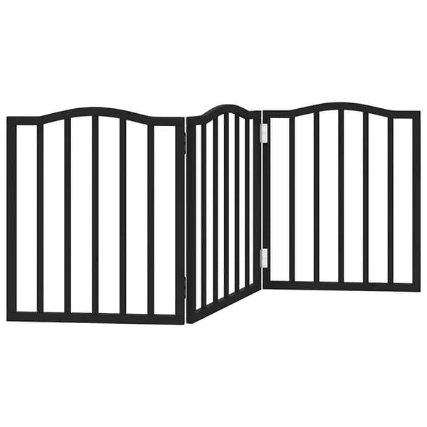 vidaXL Hundeport sammenleggbar 3 paneler svart 150 cm poppeltre