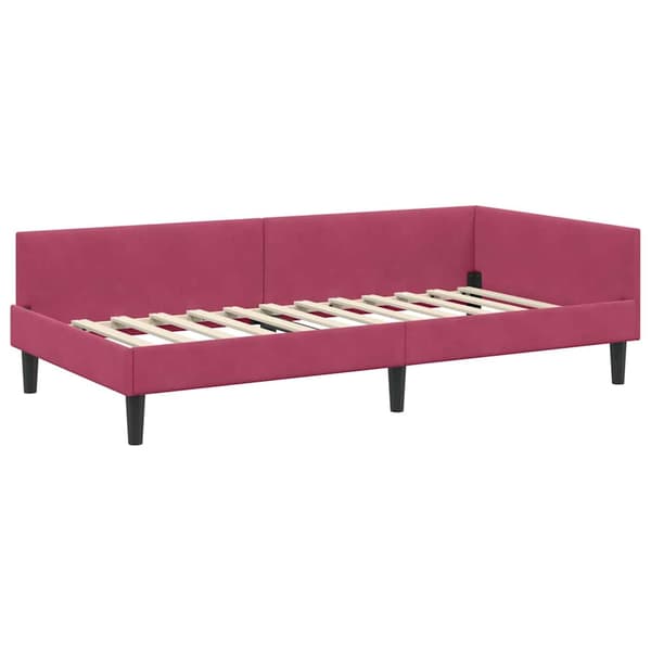 vidaXL Hörnssängram Vinröd 100 x 200 cm Sammet