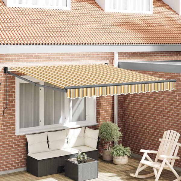 vidaXL Utfällbar markis Flerfärgsdesign 350 x 250 cm