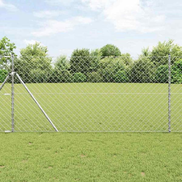 vidaXL Gjerdepåle sølv 25 x 1,2 m (60 x 60 mm mesh) Stål