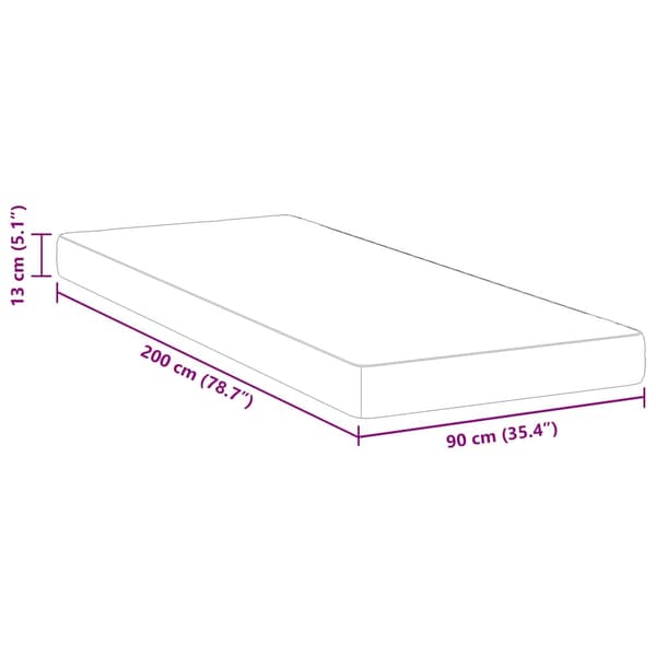 vidaXL Madrass Vit 90 x 200 cm Jacquardtyg