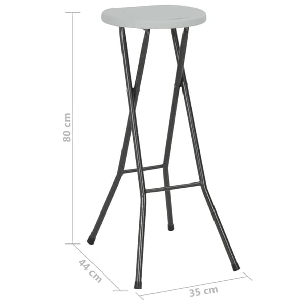 vidaXL Sammenleggbare barkrakker 2 stk HDPE og stål hvit