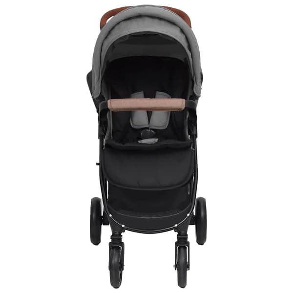 vidaXL Barnvagn 2-i-1 ljusgrå stål