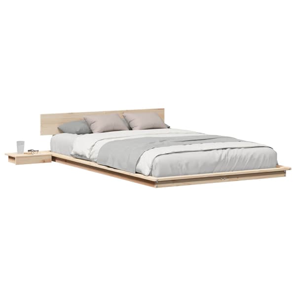 vidaXL Sängram Brun 135 x 190 cm trä
