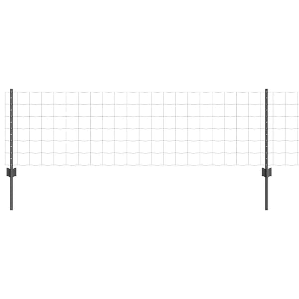 vidaXL Gjerde med innlegg. Grå 0.6 x 10 m Stål