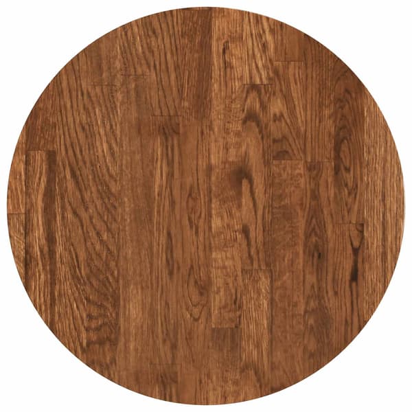 vidaXL Bordplate Lysebrun Ø 40 x 4 cm Solid eik