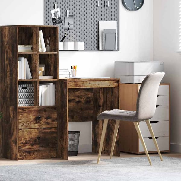 vidaXL Skrivebord Røkt eik 60 x 50 x 76 cm