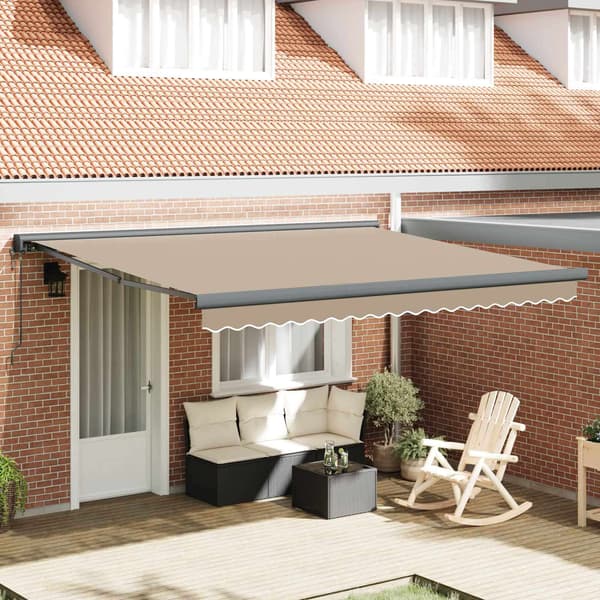 vidaXL Markis Beige 400 × 300 cm Polyester och aluminium