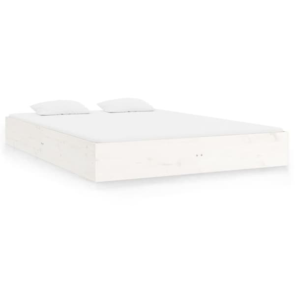 vidaXL Sengeramme hvit heltre 150x200 cm King Size
