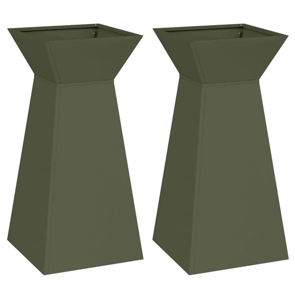 vidaXL Søyleplanter 2 pcs Olivengrønn 35 x 35 x 73 cm