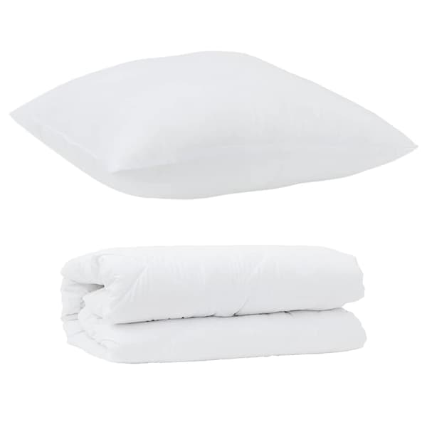 vidaXL Täckeset med kudde 2 pcs Vit Mikrofiber