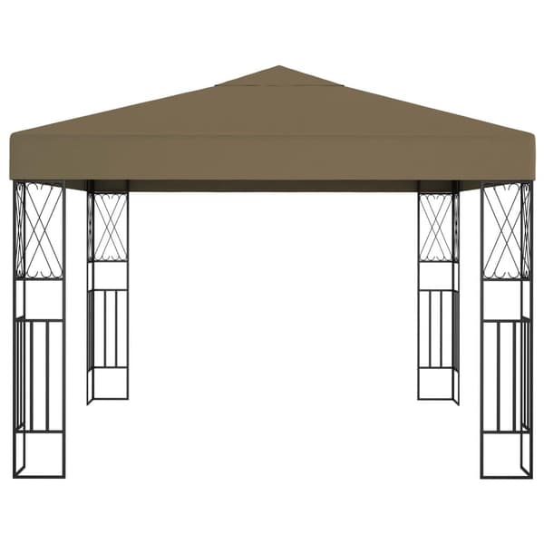vidaXL Paviljong 3x3 m gråbrun stoff