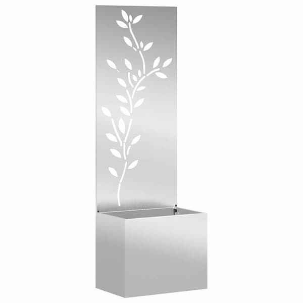 vidaXL Trädgårds integritetsskärm Blommor Silver 50 x 32 x 150 cm