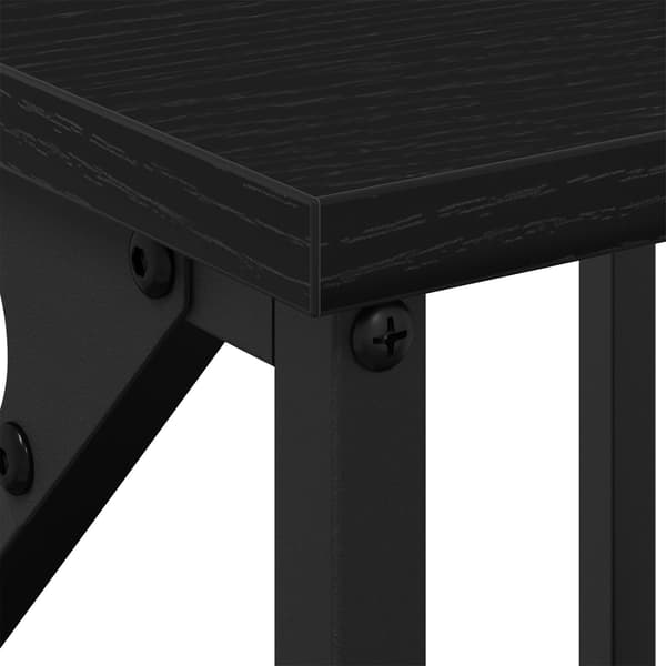 vidaXL Sängbord Svart ek MDF, Metall Medium Sängbord Rektangulär