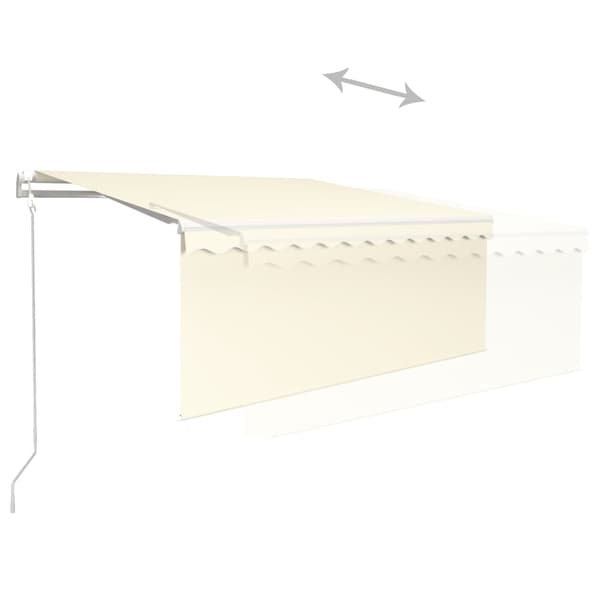 vidaXL Automatiserad markis vindsensor rullgardin LED 3x2,5m gräddvit