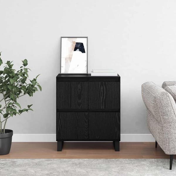 vidaXL Serviesskap Svart Eik 60 x 35 x 70 cm