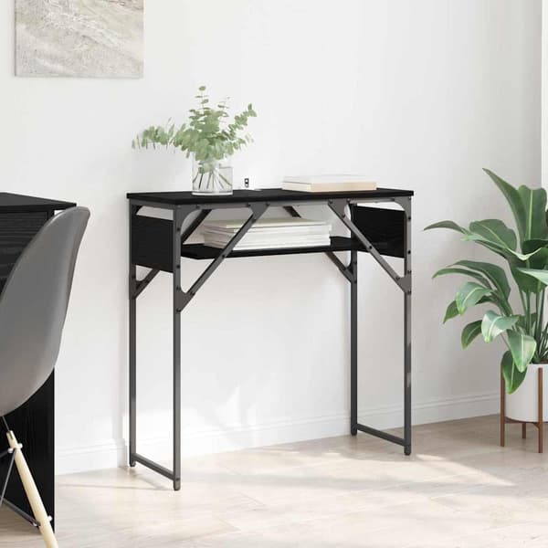 vidaXL Konsollbord Svart Eik 75x30x75cm Konstruert tre