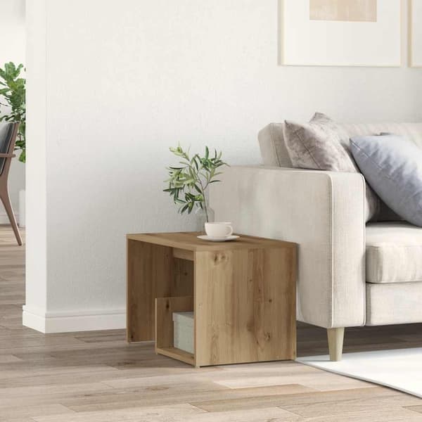 vidaXL Sidebord artisan eik 59x36x38 cm konstruert tre
