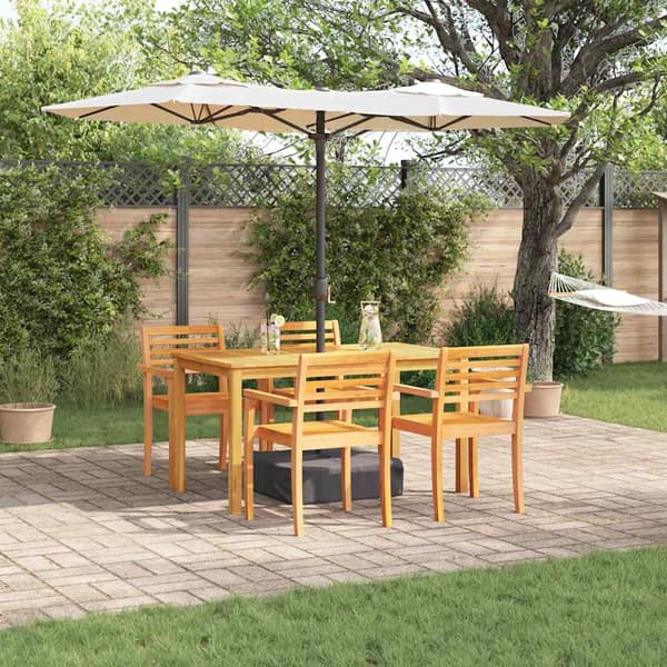 vidaXL Hage Spisegruppe 5 pcs Brun Solid akasietre