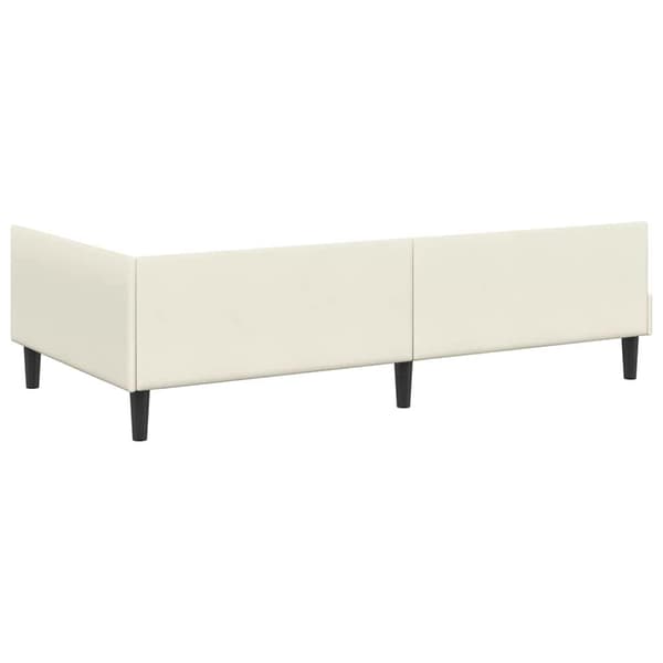 vidaXL Sängram Kräm 100 x 200 cm Sammet och trämaterial
