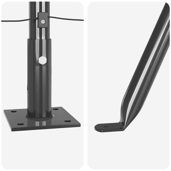 vidaXL Stängselstolpe 7 pcs Grå Stål