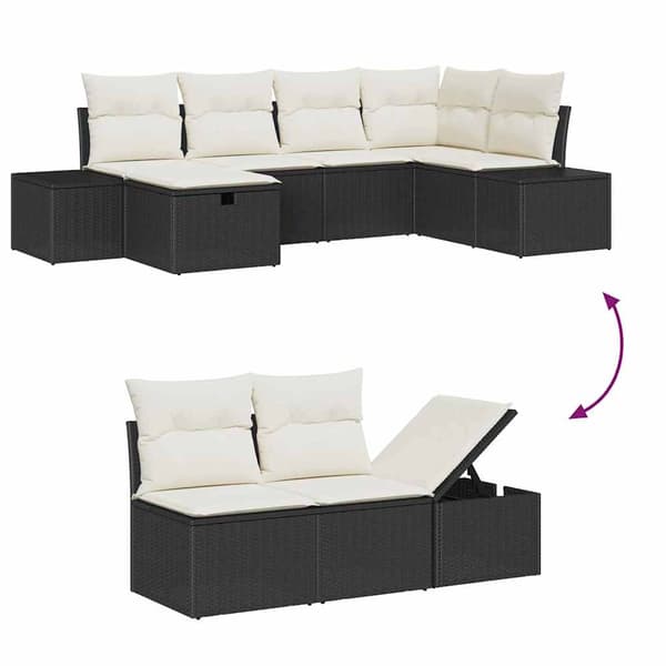 vidaXL Soffset med kudde 7 pcs konstrotting