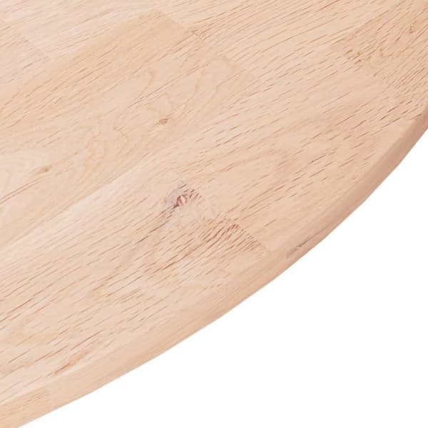 vidaXL Rund bordplate Ø80x1,5 cm ubehandlet heltre eik