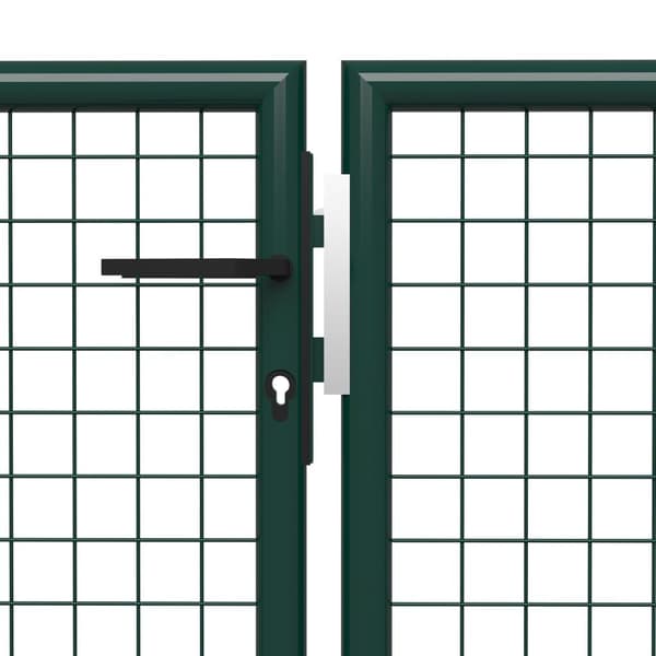 vidaXL Hageport stål 400x75 cm grønn