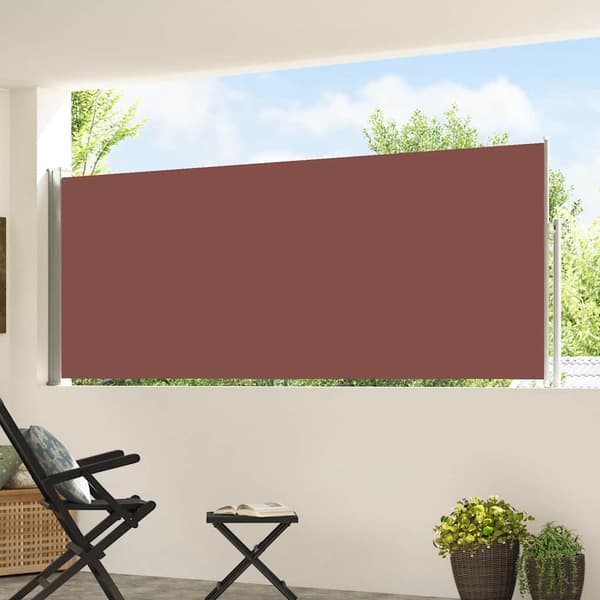 vidaXL Infällbar sidomarkis 117x514 cm brun