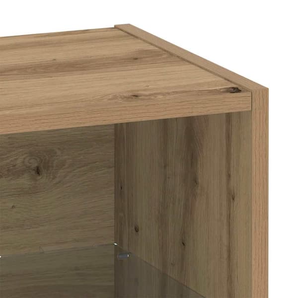 vidaXL Artisan ek Spånskiva, Glas Medium Skåpset Rektangulär Modern