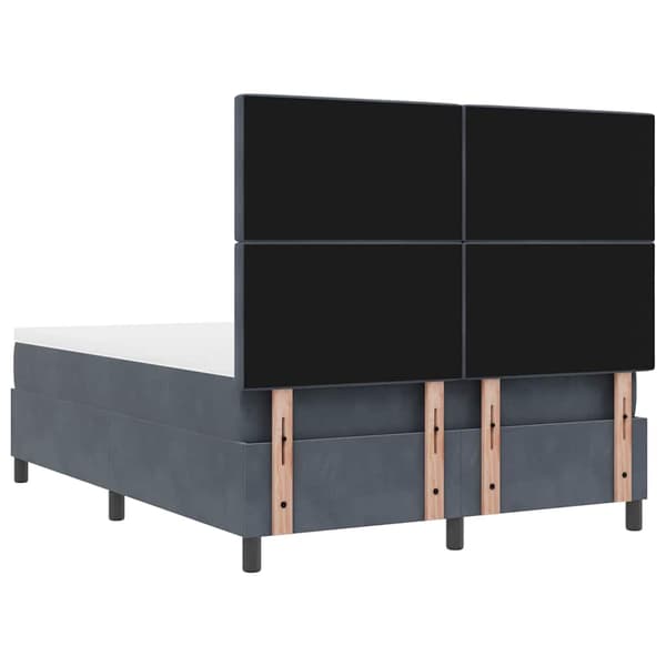vidaXL Bäddfjäder med madrass Mörkgrå 160 x 200 cm Sammet