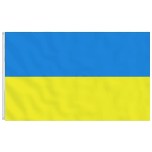 vidaXL Ukraina flagg med messingmaljer 90x150 cm