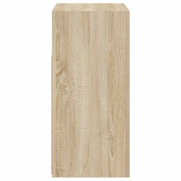 vidaXL Skjenk med LED-lys sonoma eik 80x35x75 cm