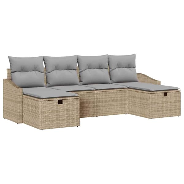 vidaXL Soffset med kudde 6 pcs konstrotting