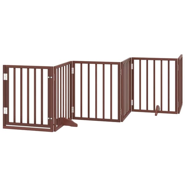 vidaXL Hundeport sammenleggbar 9 paneler brun 450 cm poppeltre