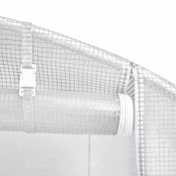 vidaXL Växthus med stålram vit 48m² 24x2x2 m