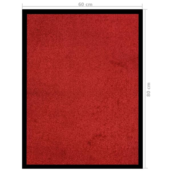 vidaXL Dørmatte rød 60x80 cm