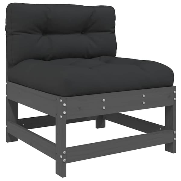 vidaXL Midtsofaer med puter 2 stk grå heltre furu