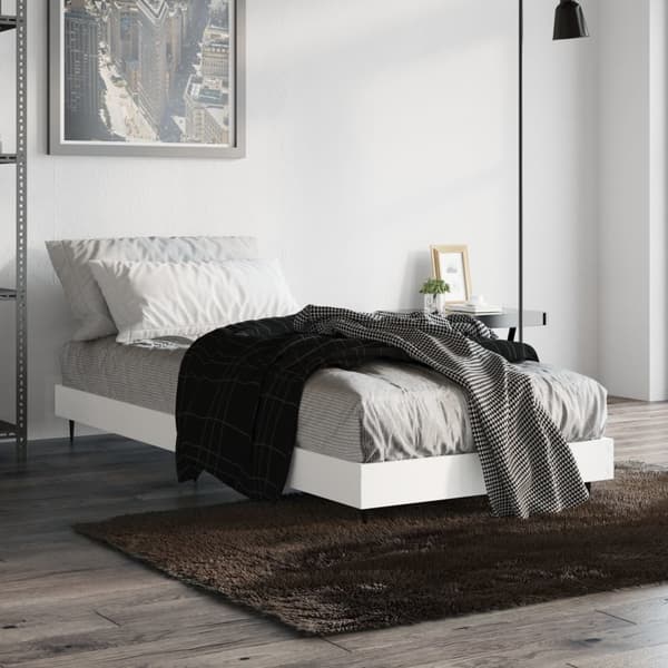 vidaXL Sengeramme hvit 75x190 cm konstruert tre
