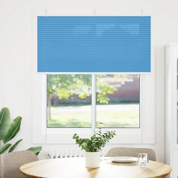 vidaXL Plisserad persienn blå 120x150 cm tyg bredd 119,4cm polyester