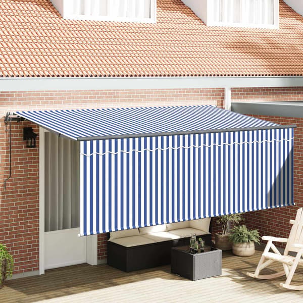 vidaXL Innvendbar Markise Blå og hvit 400 x 200 cm